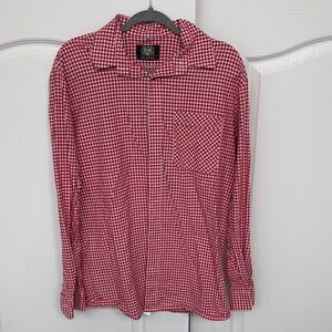 Red Gingham Men's Button-Up Shirt